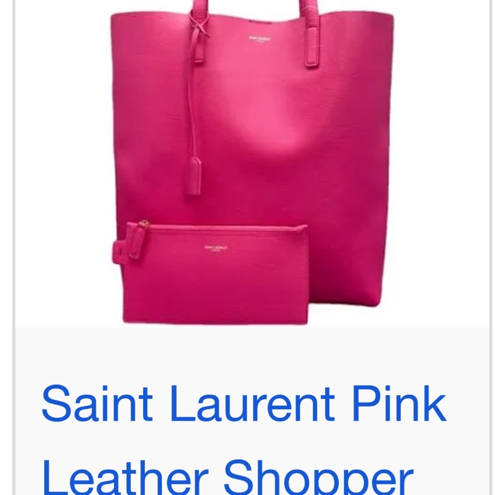 Saint Laurent Fuchsia Leather Tote